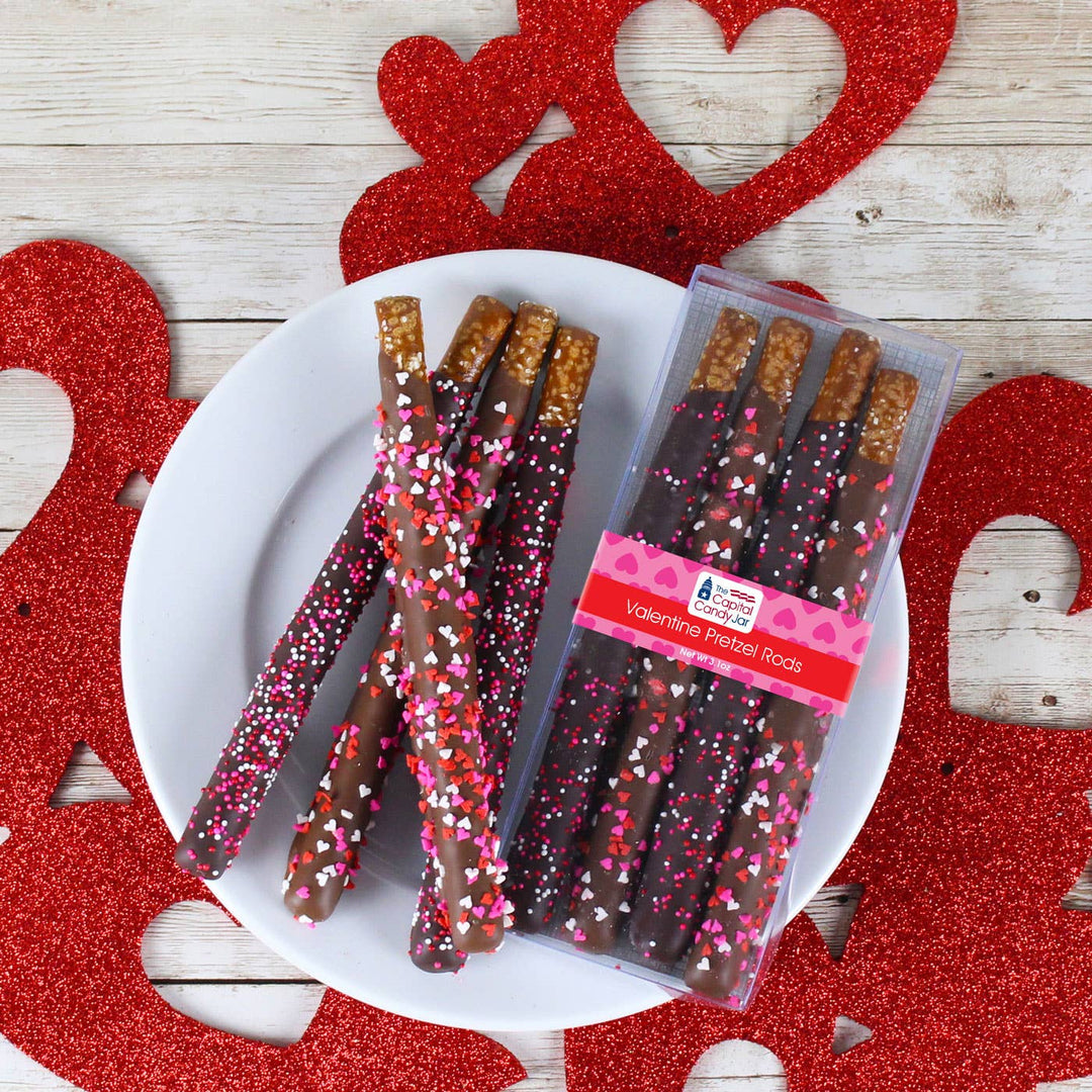 Chocolate Covered Pretzel Rods - Valentine (4 pretzels) - Joy, Delivered