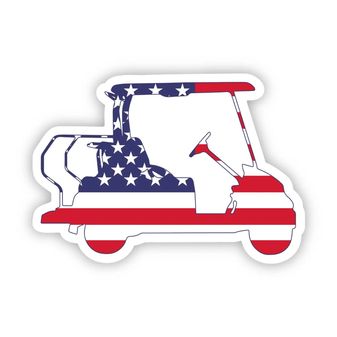 American Flag Golf Cart Sticker - Joy, Delivered