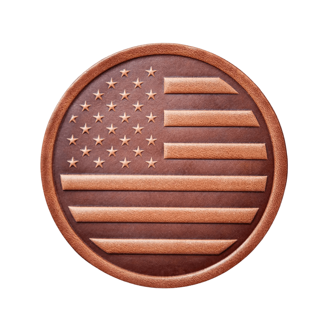 American Flag Leather Coaster - Joy, Delivered