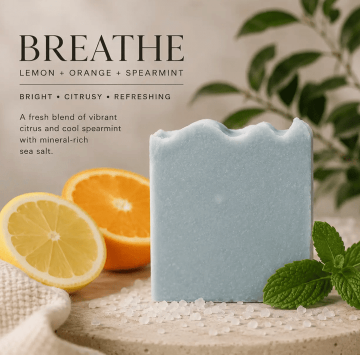Breathe | Lemon Orange Spearmint Soap | Sea Salt Bar - Joy, Delivered