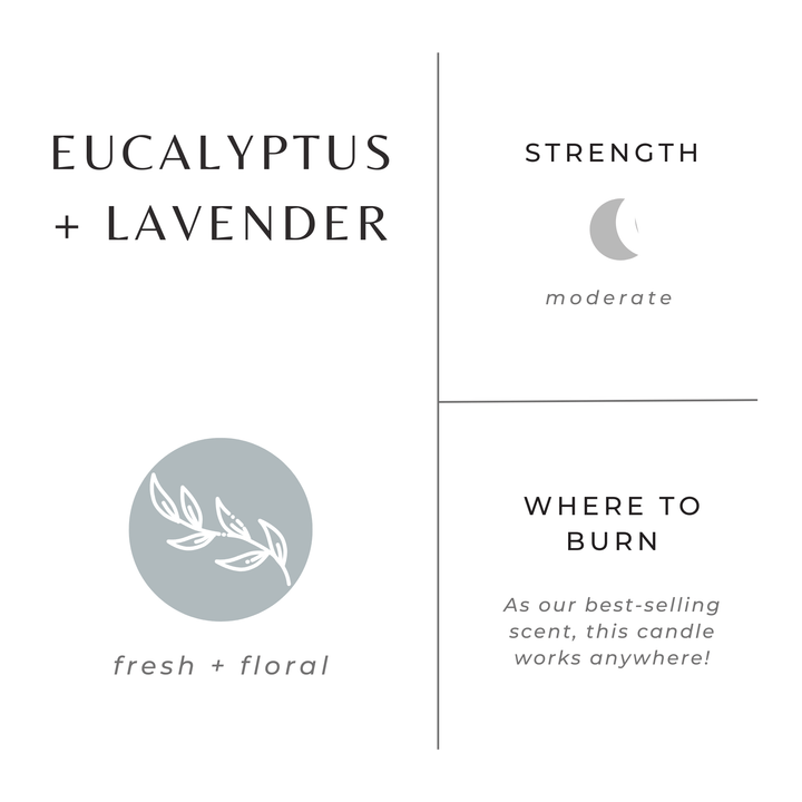 Eucalyptus + Lavender Frosted Soy Candle - Joy, Delivered