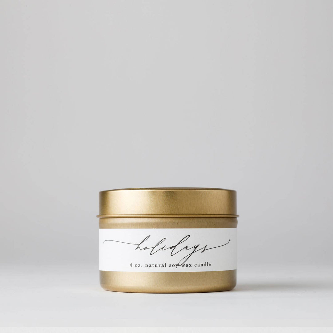 Holidays : Tin Soy Candle ( Christmas Winter Holiday ) - Joy, Delivered