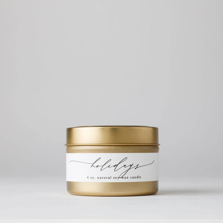 Holidays : Tin Soy Candle ( Christmas Winter Holiday ) - Joy, Delivered