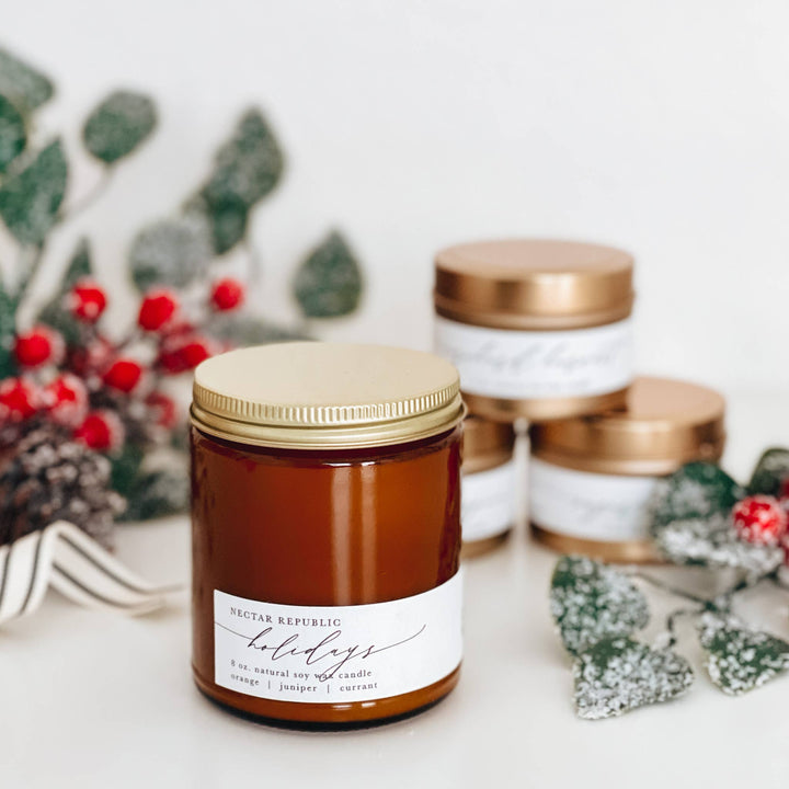 Holidays : Tin Soy Candle ( Christmas Winter Holiday ) - Joy, Delivered
