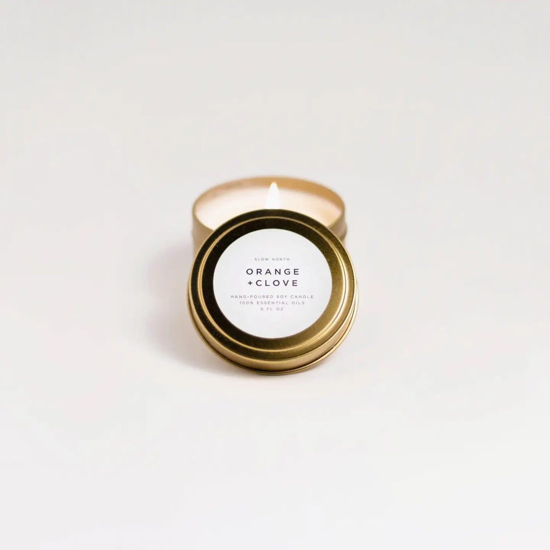 Orange + Clove Travel Tin Candle - Joy, Delivered