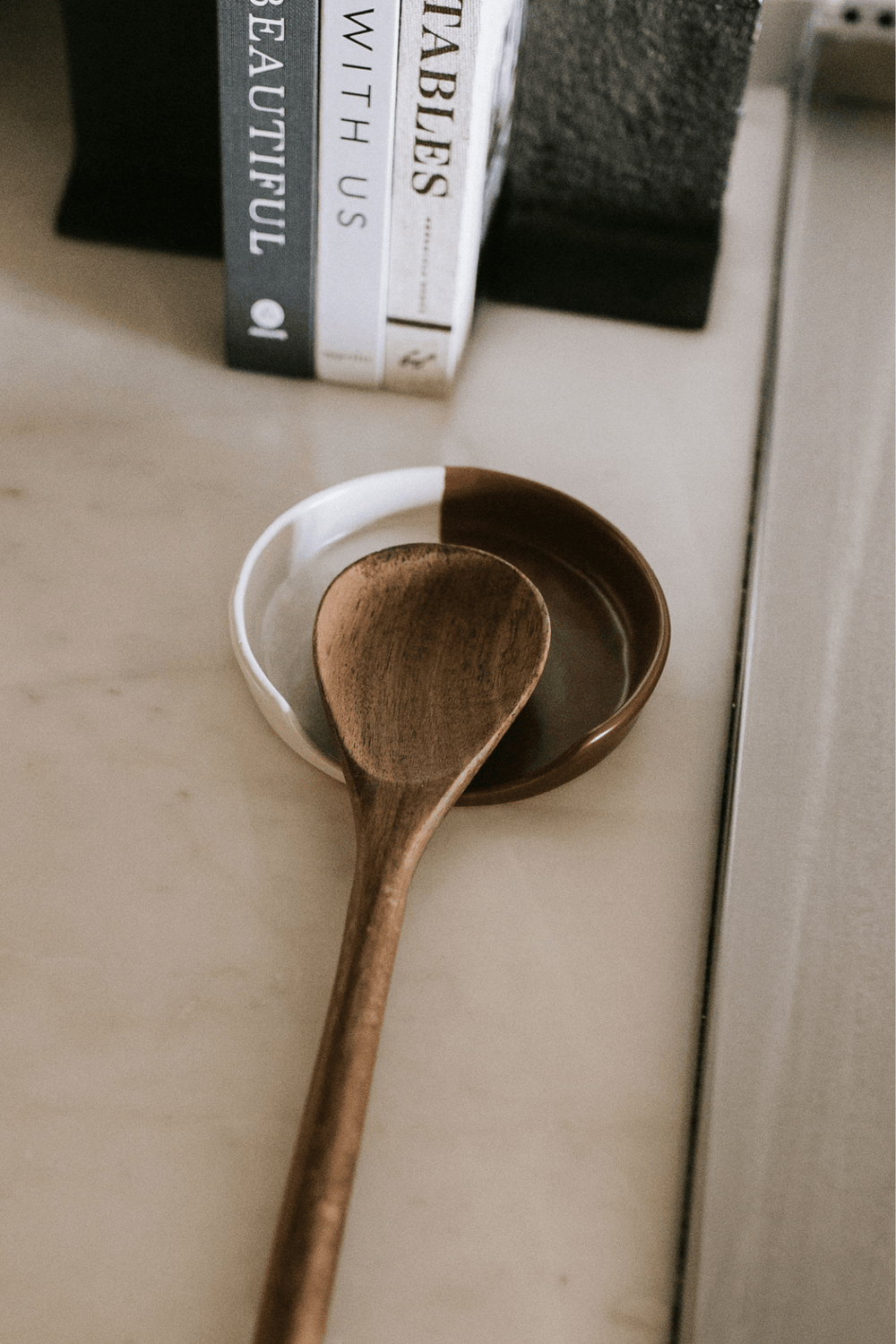 Waylon Spoon Rest - Brown/White - 4 inch - Joy, Delivered